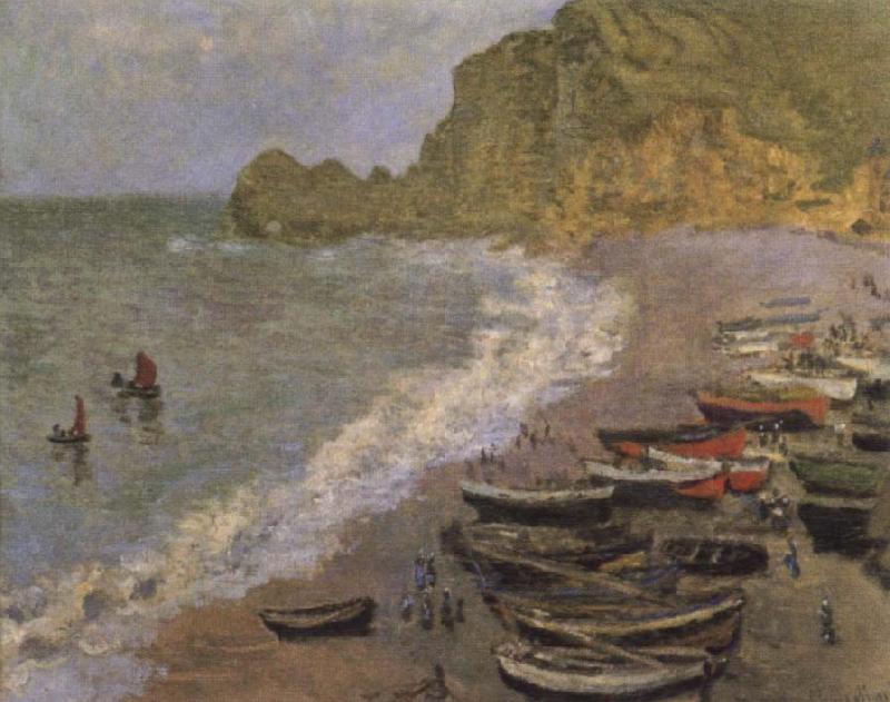 Claude Monet The Beach at Etretat